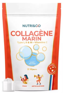 Nutri-Co Marine Collagen Type I, Ii And Iii Vitamin C Neutral Taste - 180G