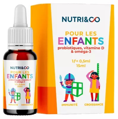 Nutri&Co Pour Les Enfants Probiotiques Vitamin D And Omega 3 15 Ml