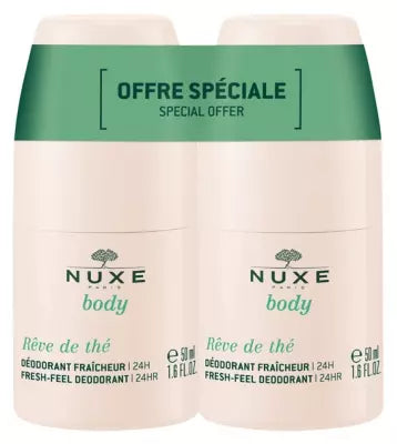 Nuxe Body Rêve De Thé Fresh-Feel Deodorant 24H 2 X 50Ml