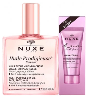 Nuxe Huile Prodigieuse Florale 100 Ml + Hair Prodigieux High Shine Shampoo 30 Ml Free