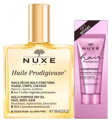 Nuxe Huile Prodigieuse 100 Ml + Hair Prodigieux High Shine Shampoo 30 Ml Free