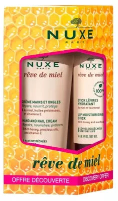 Nuxe Rêve De Miel Hand And Nail Cream 30Ml + Lip Moisturizing Stick 4G