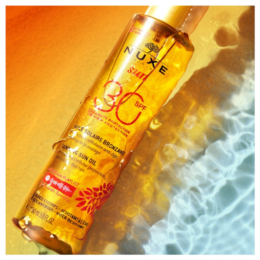 Nuxe Sun Face And Body Tanning Sun Oil Spf30 150Ml + Refreshing After Sun Lotion For Face And Body 100Ml Free