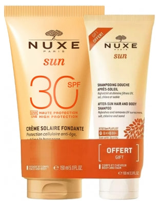 Nuxe Sun Melting Sun Cream Face And Body 150Ml + Shower Shampoo After-Sun 100Ml Free