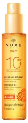 Nuxe Sun Tanning Sun Oil Face And Body Spf10 150Ml