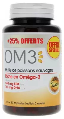 Om3 Wild Fish Oil 120 Capsules + 30 Capsules Free