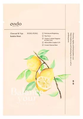 Ondo Beauty 36.5 Charcoal & Yuja Bubble Mask 25 G