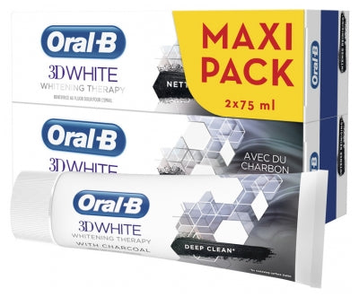 Oral-B 3D White Whitening Therapy Intense Cleaning Charcoal 2 X 75Ml