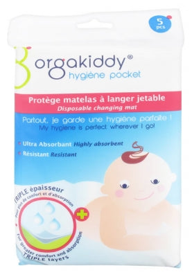 Orgakiddy Hygiène Disposable Changing Mat Protects 5 Mattress Protects