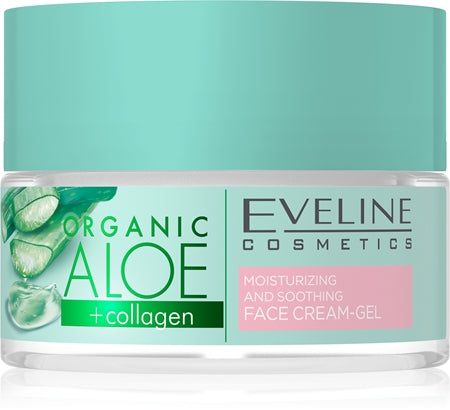 Eveline Cosmetics Organic Aloe+Collagen Active Intensive Hydrating Gel-Cream With Soothing Effect 