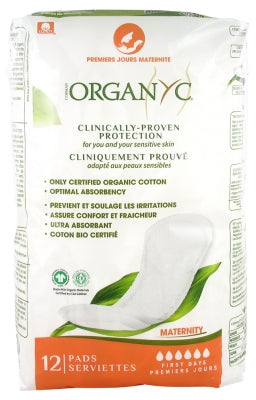 Organyc 1St Days Maternity 12 Sanitary Napkins