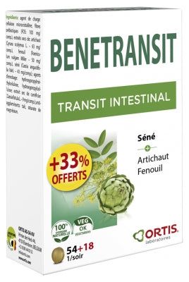 Ortis Bénétransit Intestinal Transit 54 Tablets + 18 Free Tablets