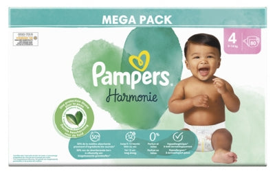 Pampers Harmonie 80 Diapers Size 4 (9-14 Kg)