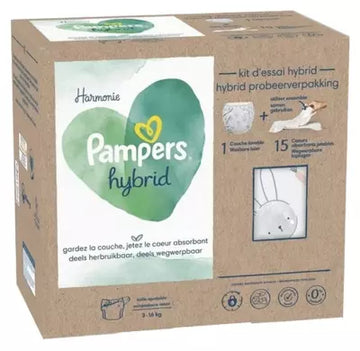 Pampers Harmonie Hybrid Kit 1 Washable Diaper (3-16 Kg) + 15 Disposable Absorbent Pads