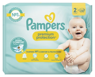 Pampers Premium Protection 30 Diapers Size 2 (4-8 Kg)