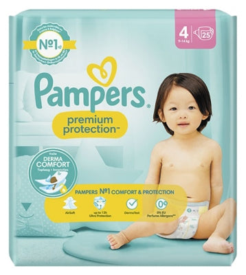 Pampers Premium Protection 25 Diapers Size 4 (9-14 Kg)