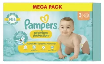 Pampers Premium Protection 114 Diapers Size 3 (6-10 Kg)