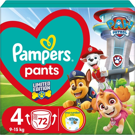 Pampers Pants Paw Patrol Size 4 Disposable Nappy Pants 