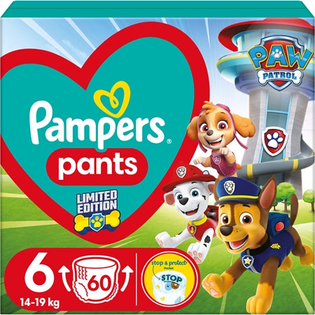 Pampers Pants Paw Patrol Size 6 Disposable Nappy Pants 