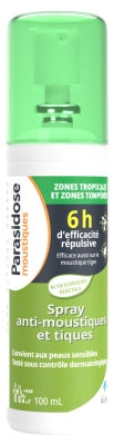 Parasidose Mosquitoes Tropical Area And Temperate Area Anti-Mosquitoes And Ticks Spray 100Ml