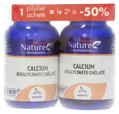 Pharm Nature Calcium Bisglycinate Chelated Set Of 2 X 60 Capsules
