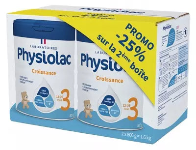 Physiolac Growth 3 12 To 36 Months 2 X 800G