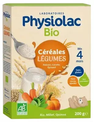 Physiolac Organic Cereals Vegetables From 4 Months 200G