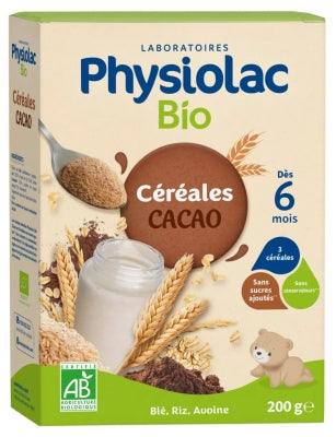 Physiolac Organic Cocoa Cereals From 6 Months 200 G