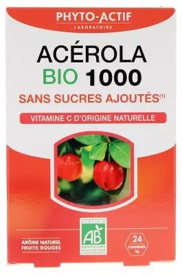 Phyto-Actif Acerola 1000 No Added Sugar Organic 24 Tablets