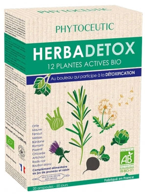 Phytoceutic Herbadetox Organic 12 Active Plants 20 Phials