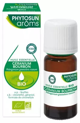 Phytosun Arôms Essential Oil Bourbon Géranium (Pelargonium Graveolens Roseum) Organic 10Ml