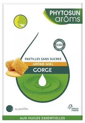 Phytosun Arôms Throat Sugar-Free Lozenges, Honey, 24 Lozenges