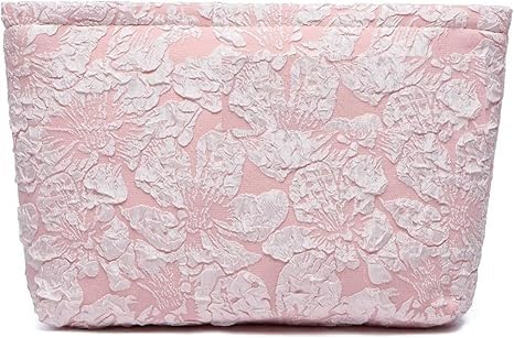 Large Capacity Makeup Bag – Waterproof Canvas Cosmetic Organizer with Zipper | Cute Funny Toiletry Travel Pouch for Women & Girls
