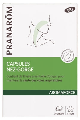 Pranarôm Aromaforce Organic Nose-Throat Capsules 30 Capsules