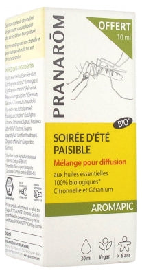 Pranarôm Aromapic Peaceful Summer Evening Organic Diffusion Mix 20Ml + 10Ml Free