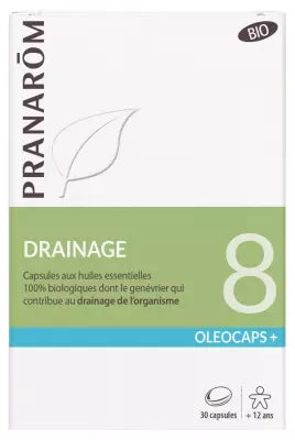 Pranarôm Oléocaps+ Organic 8 Draining 30 Capsules