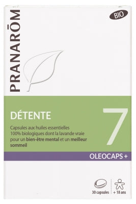 Pranarôm Oléocaps+ Organic 7 Relaxation 30 Capsules