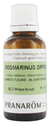 Pranarôm Organic Essential Oil Verbenone Rosemary (Rosmarinus Officinalis Ct Verbenone) 30 Ml