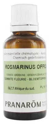 Pranarôm Organic Essential Oil Verbenone Rosemary (Rosmarinus Officinalis Ct Verbenone) 30 Ml