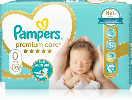Pampers Premium Care Size 0 Disposable Nappies 