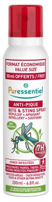 Puressentiel Anti-Sting Repellent + Soothing Spray 7H Infested Areas 200Ml In Which 50Ml Free