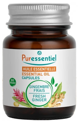 Puressentiel Fresh Ginger Essential Oil (Zingiber Officinale) Organic 60 Capsules