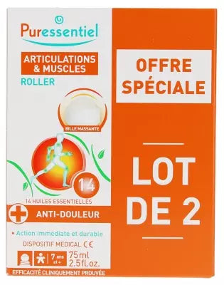 Puressentiel Joints Roller With 14 Essential Oils 2 X 75Ml