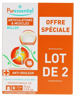 Puressentiel Joints Roller With 14 Essential Oils 2 X 75Ml