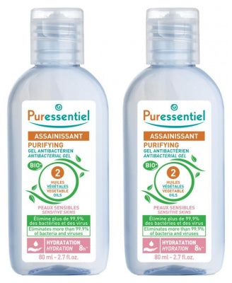 Puressentiel Purifying Antibacterial Gel With 2 Vegetable Oils 2 X 80Ml