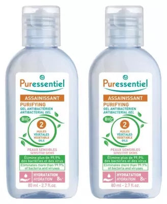 Puressentiel Purifying Antibacterial Gel With 2 Vegetable Oils 2 X 80Ml