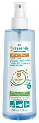 Puressentiel Purifying Antibacterial Lotion Spray Hands & Surfaces With 3 Essential Oils 250Ml