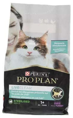 Purina Proplan Liveclear For Adult Cat Sterilized Turkey 1.4 Kg