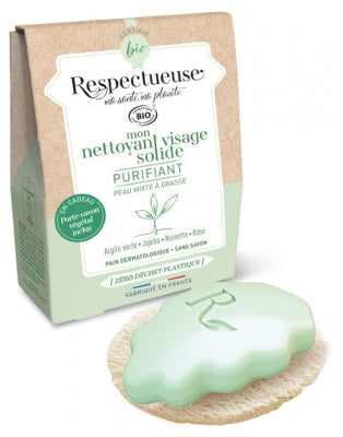 Respectueuse My Purifying Solid Face Cleanser 35G + 1 Free Plant Soap Dish