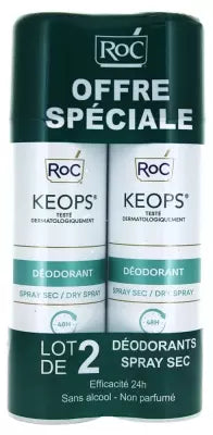 Roc Keops Dry Spray Deodorant 2 X 150Ml